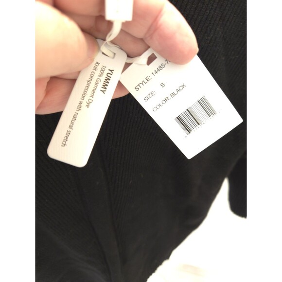 Vila Milano S Black Batwing Dolman Back Faux Button NWT Sweater Knit Y2K Slouchy - Picture 4 of 8